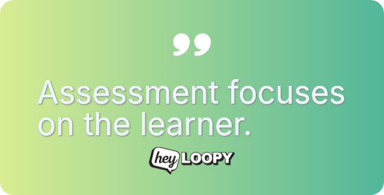Assessment focuses on the learner.