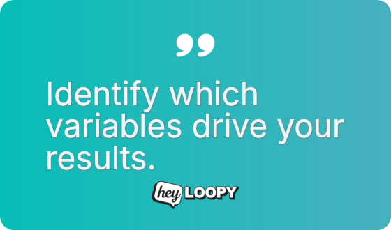 Identify which variables drive your results.
