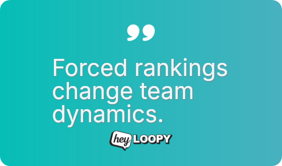 Forced rankings change team dynamics.