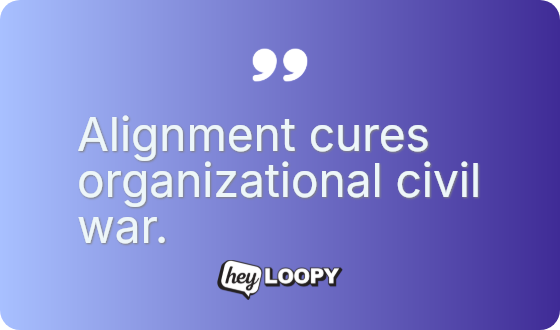 Alignment cures organizational civil war.